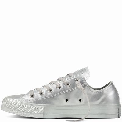 Converse Chuck Taylor All Star Liquid Metallic Low Tops Womens - Silver/Silver/Silver Shoes (755NSQRI)